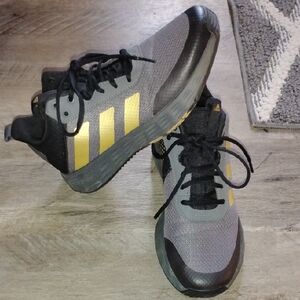 Adidas Gray and Gold Running Sneakers